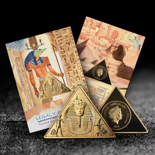 Niue island 2022 Tutankhamun ancient Egypt gold mask commemorative coin card - Picture 4 of 7
