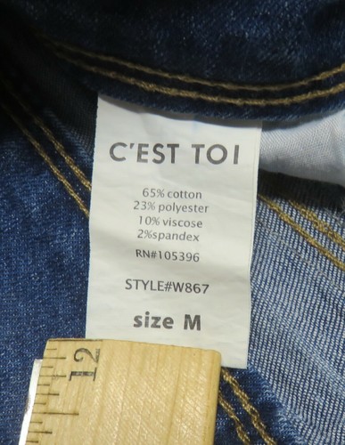 C’EST TOI Butt Boosting Distressed Blue Denim Shorts - size M - NWT - Picture 5 of 6