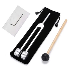 128Hz Healing Tuning Fork with Silicone Hammer Sound Therapy Musical Instrument