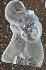 Viking Frosted Glass Elephant Vtg Paperweight GIFT
