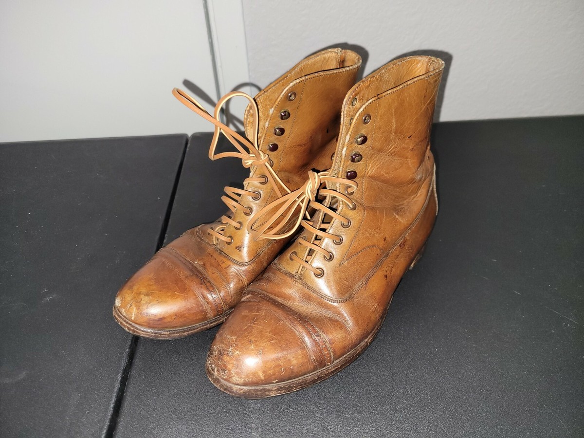 Nice GRENSON Brown Oxford Cap-Toe Boots Size 6 D UK Made in 