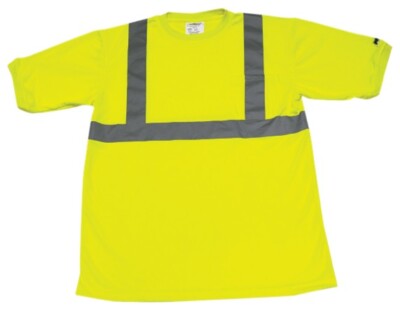 Hi Vis T Shirt ANSI Class 2 Reflective Safety Lime Short Sleeve Buy 2 ...