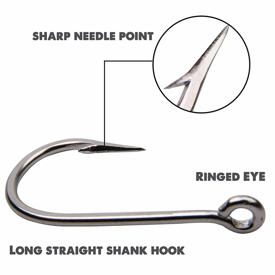 5pcs 7732 Stainless Steel Fishing Hook Sea Demon Saltwater Tuna Hooks 4/0#-12/0# - image 4 of 4