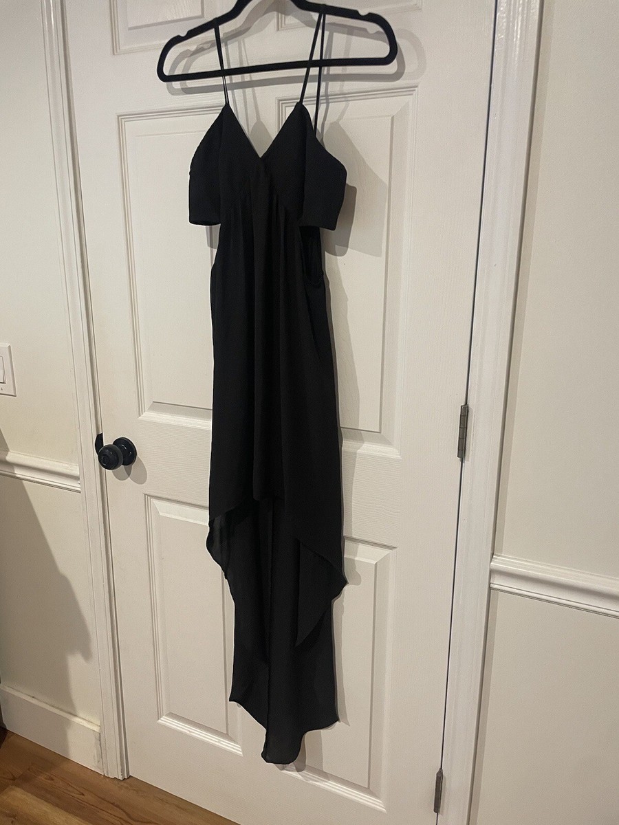 Womens Black High Low Cut Out Spaghetti Strap Express Dress Size 4