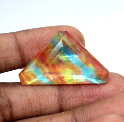 48.50 Ct Natural Doublet Ammolite Opal-Like Organic Fancy Cut Certified Gemstone