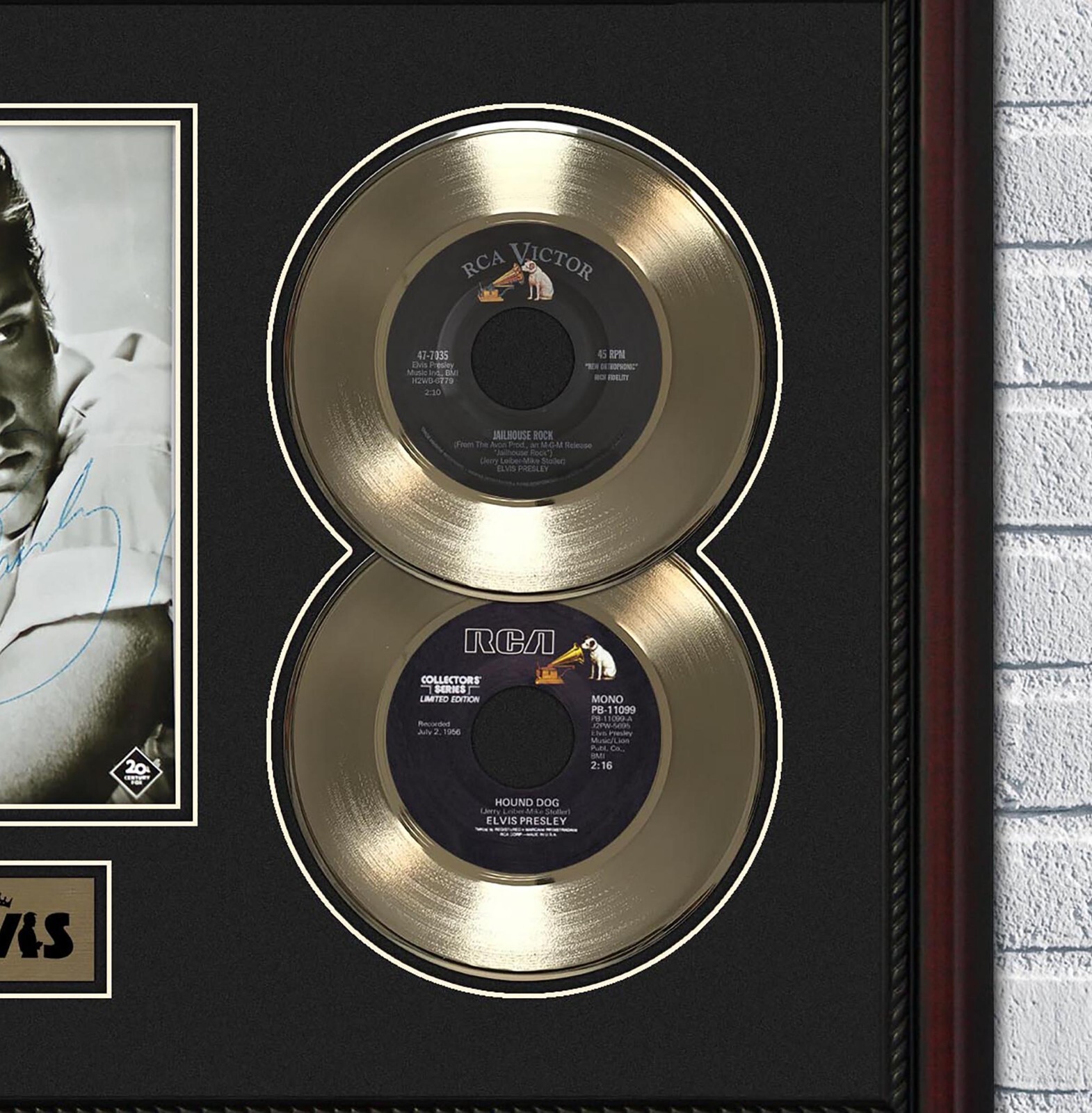 Elvis Presley 2 Framed Gold or Platinum 45 Record w/ Reproduction ...