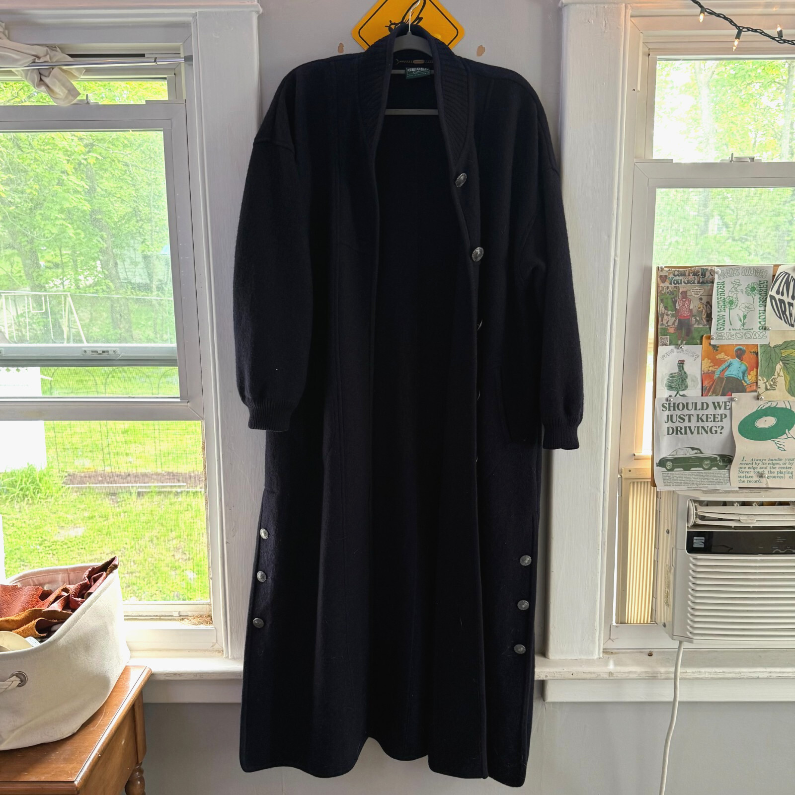 Geiger Wool Full Length Women's Coat Navy Size 40 / 12 Classic Excellent