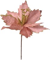 Clayre & Eef 65825 Weihnachtsdeko Blume Rosa Gold Ø 24X27 Cm Kunststoff