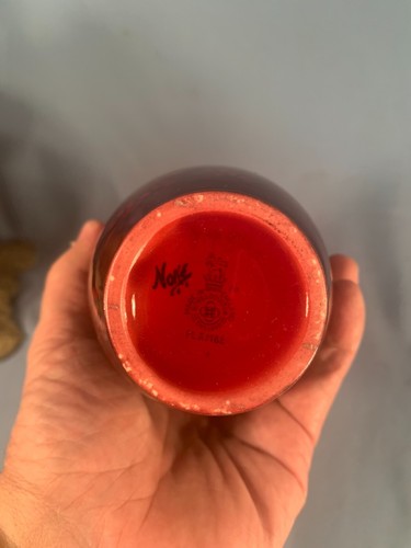 STUNNING! Vintage ROYAL DOULTON RED FLAMBE Scenic Vase by CHARLES NOKE - 第 5/5 張圖片
