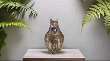  Egyptian Bastet Cat Memorial Urn Canopic Jar Sculpture **WELL MADE