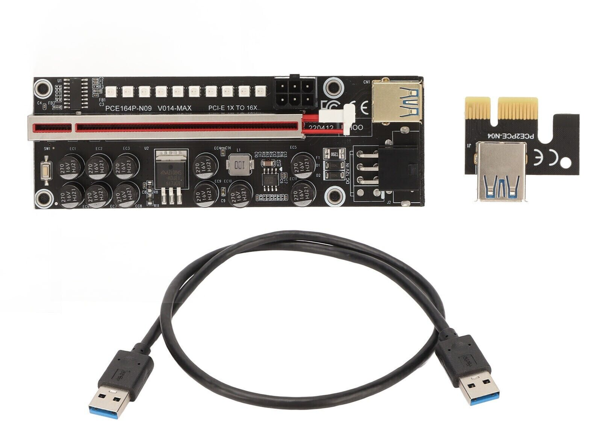 S-Union 4イン1 PCI-E ライザーアダプターボード 1-4 PCI-E 1X Express