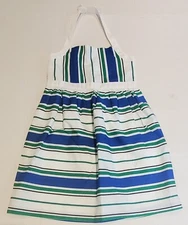 Janie & Jack Bar Harbor Breeze Striped Poplin Dress Girls Size 5 NWT