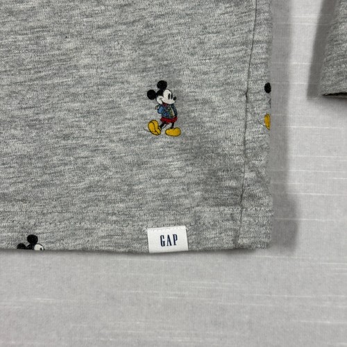 BabyGap Gap Disney Shirt Kids Boys Girls Gray Micky Mouse Casual Long Sleeve - Picture 3 of 8