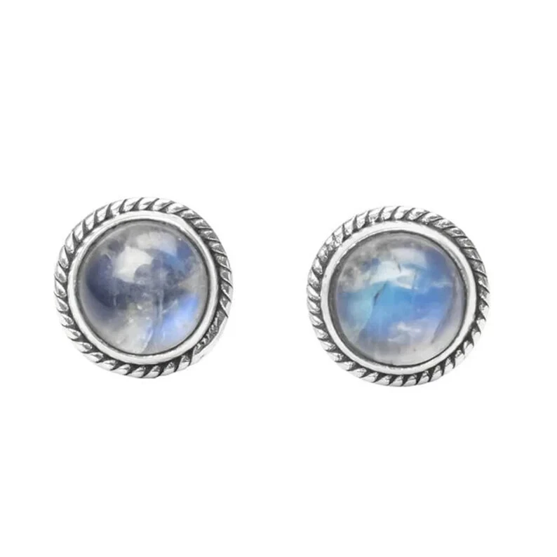 Gemelos hechos a mano de plata de ley 925 con piedras preciosas de luna azul natural para él Foto 4 de 4