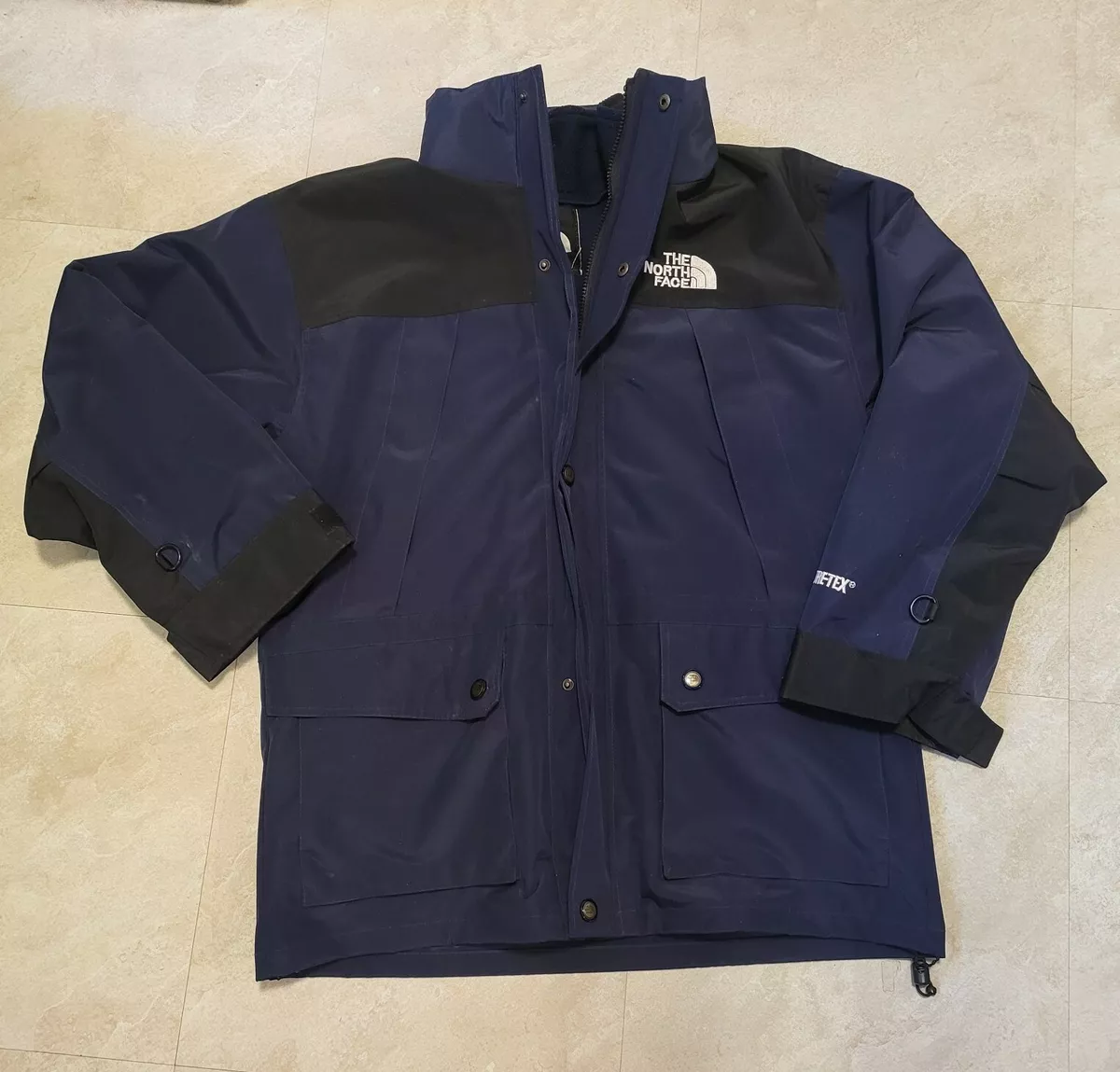 The North Face Mens Gore-Tex Navy Blue Insulated Waterproof Nylon Jacket Size L