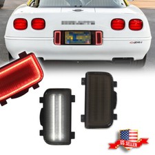 2x Smoke White Led Rear Tailgate Reverse Backup Lights For 1991-1996 Corvette C4