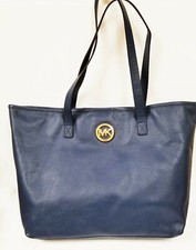 NEW-MICHAEL KORS JET SET TRAVEL NAVY BLUE LEATHER,MD TOTE,SHOULDER,HAND BAG