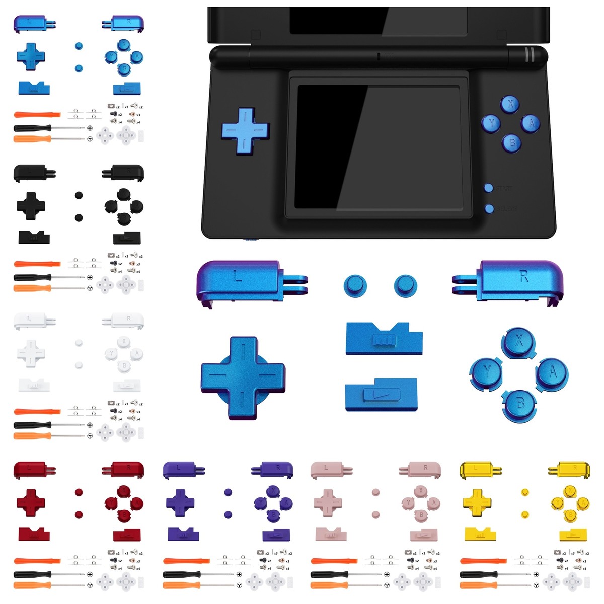 Replacement Full Set Buttons D-pad A B X Y R L Keys for