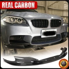 For BMW 5 Series F10 M5 Sedan 2011-16 Real Carbon Fiber Front Bumper Lip Spoiler