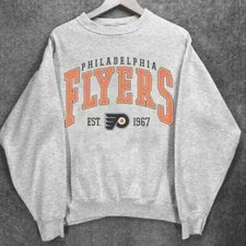 Vintage Philadelphia Flyers Hockey 90s NHL Sweatshirt Ash Color Unisex KH9434