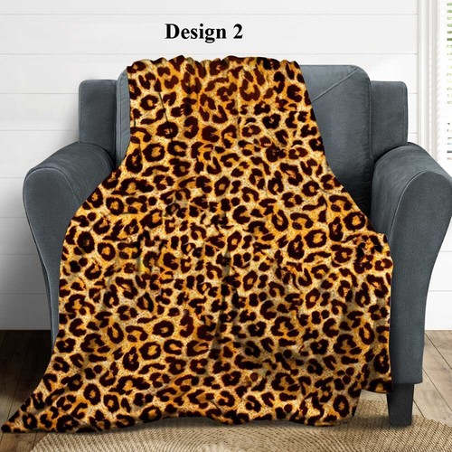 Bedspread Sofa Couch Throw Blanket Animal Tiger Leopard Cow Snake Zebra Print - Picture 10 of 14