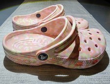 Crocs Adult Classic Clogs, Pink Milk/Multi Confetti, Womens Sz 5, Men Sz 3, New