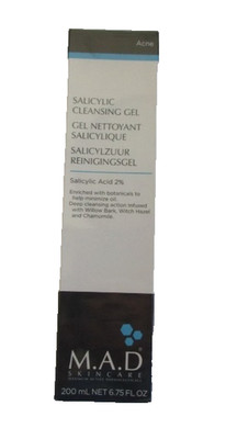 M.A.D Mad Skincare Salicylic Acid Cleansing Gel Aloe Willow Bark 6.75 oz