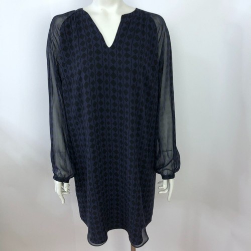 Cabi Harlequin Tunic Shift Dress Medium Women's Sheer Dress 3102 Purple - Picture 4 of 22