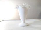 Vintage Fenton white  tall milk glass vase