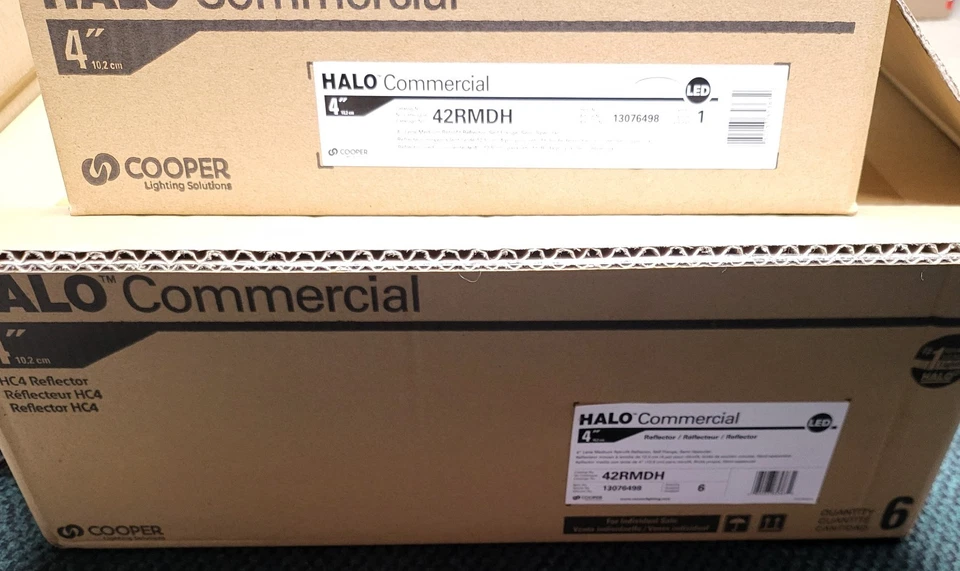 PAQUETE DE 6 REFLECTORES RETROFIT MEDIO LENTE COMERCIAL HALO 4" 42RMDH #13076498 Foto 3 de 3