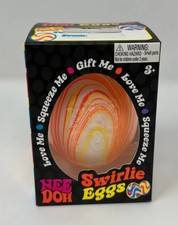 NeeDoh Swirlie Egg, Squishy Egg, Easter Gift - Orange/Yellow/White