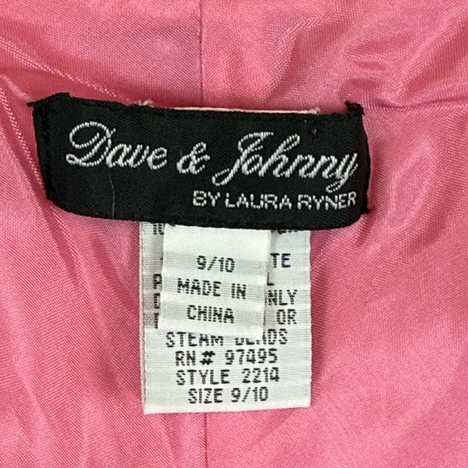 Vestido De Colección Dave & Johnny 9/10 Rosa Cuentas Formal Baile de graduación Vestido Y2K Hada Caprichoso Elegante Foto 4 de 4