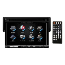 POWER ACOUSTIK 7” LCD SINGLE-DIN DVD RECEIVER w/BLUETOOTH & DETACHABLE FACEPLATE