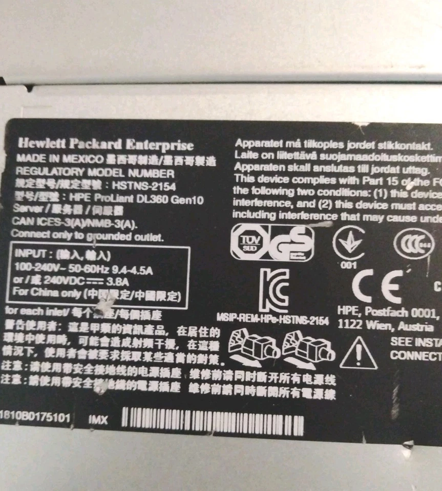 HP ProLiant DL360 G10 8SFF 2x Gold 6128 SR3J4 3.40GHZ J707C331 10 8G Memory Stik - Image 3 of 4