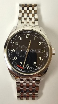 ORIS 7529 XXL Date Pointer 43mm Automatic Movement Black Face Watch w/ MetalBand
