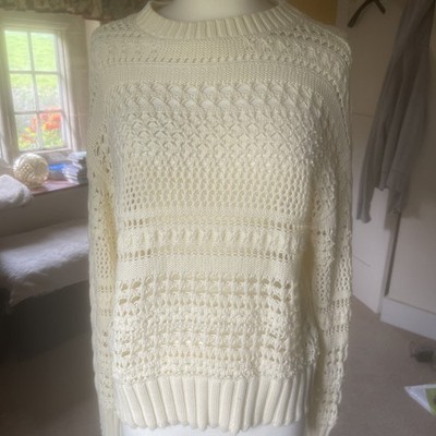 Ben De Lisi Pointelle Häkelpullover XS 40  Neu Mit Etikett