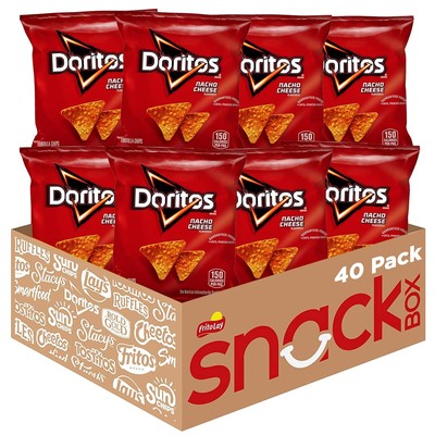 Doritos Flavored Tortilla Chips, Nacho Cheese, 1 Ounce 40 Count (Pack of 1) 