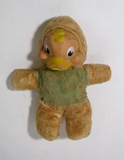 Antique 1940s Rushton Duck Plush Stuffed Doll Rubber Face