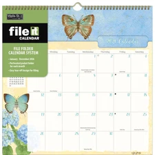 Wells Street by Lang,  Butterflies File It 2026 Wall Calendar, 12'' X 12.13'', 1