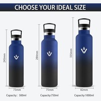 Mujigaga Trinkflasche 1L Edelstahl, Isolierflasche Bpa-Frei, Auslaufsicher, FüR