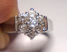 18ct gold Diamond cluster ring, hallmarked