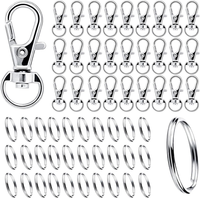 200 StüCk Karabiner SchlüSselanhäNger Ringe SchlüSselringe Mit Drehgelenk