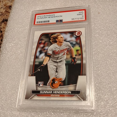 Gunnar Henderson Bowman Rookie PSA 9! 2023 Bowman #65 RC Orioles