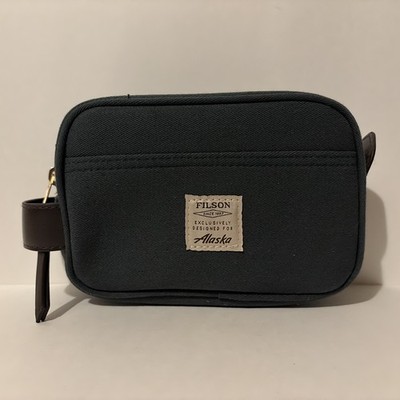 Filson x Alaska Airlines Tan Canvas Leather Toiletry Bag & Sleep Mask