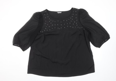 Schwarze Tunika-Bluse Damen UK-Größe 22 von Marks and Spencer