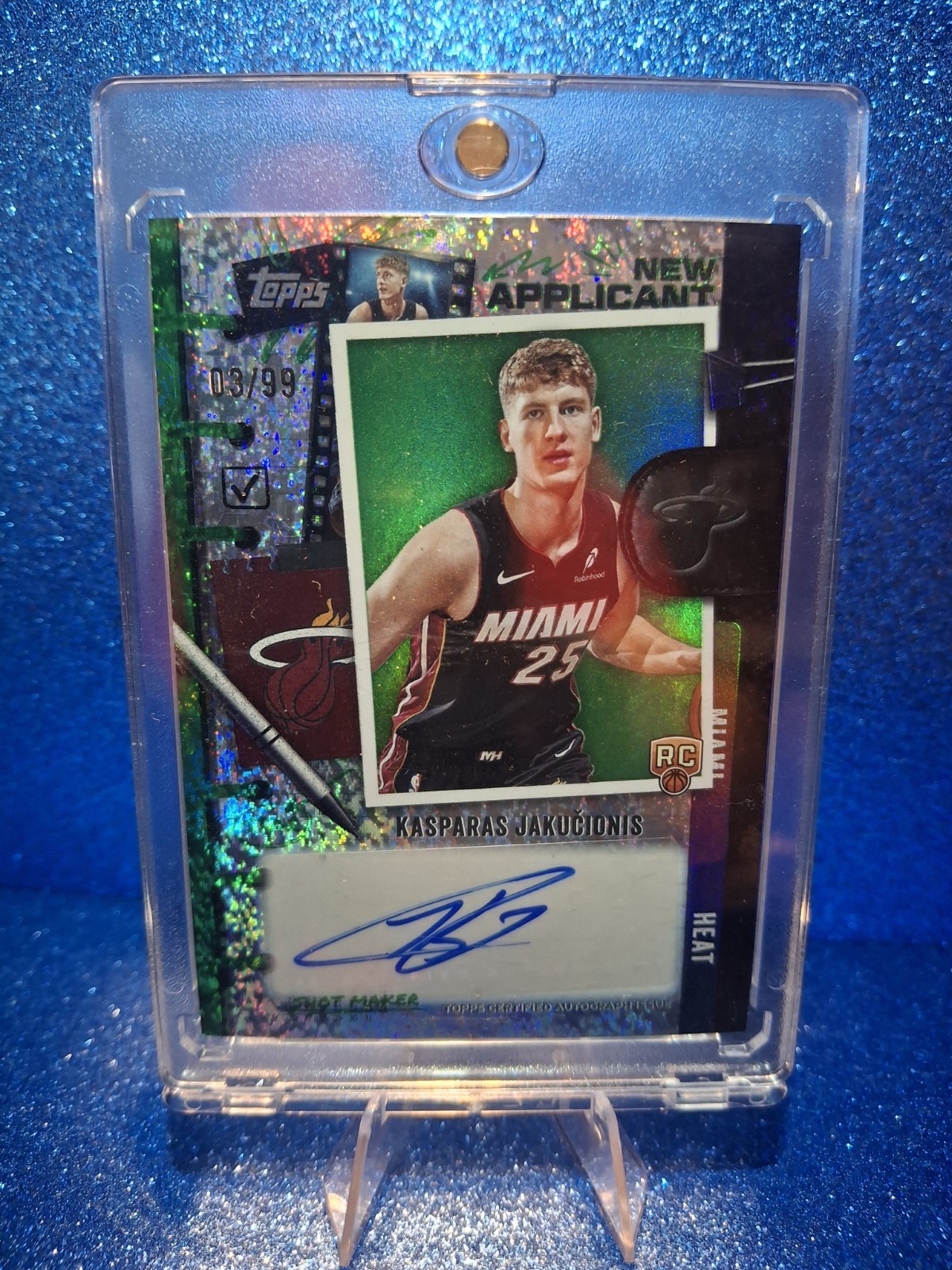2025-26 Topps Kasparas Jakucionis New Applicant Auto Green 47/99 #NA-KJ Rookie