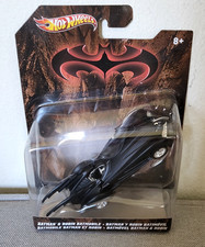 2012 Hot Wheels Batman 1:50 BATMAN & ROBIN BATMOBILE Creased Bubble Rare