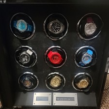  Automatic Watch Winder Case Box Blue LED Lights Tested Works Great 