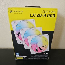 CORSAIR - iCUE LINK LX120-R RGB 120mm PWM Reverse Blade Computer Case Fan Sta...