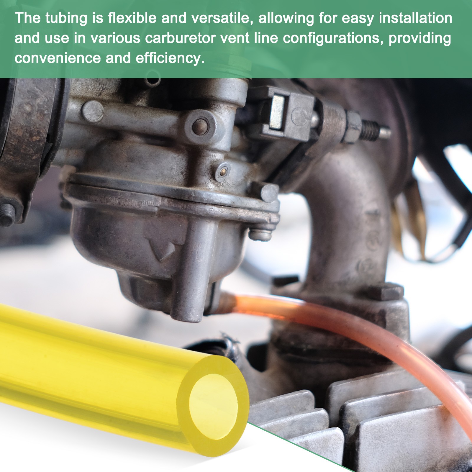 Tubing Carburetor Fuel Vent Line 2mmx4mmx2m Polyurethane Gas Oil Tube Yellow